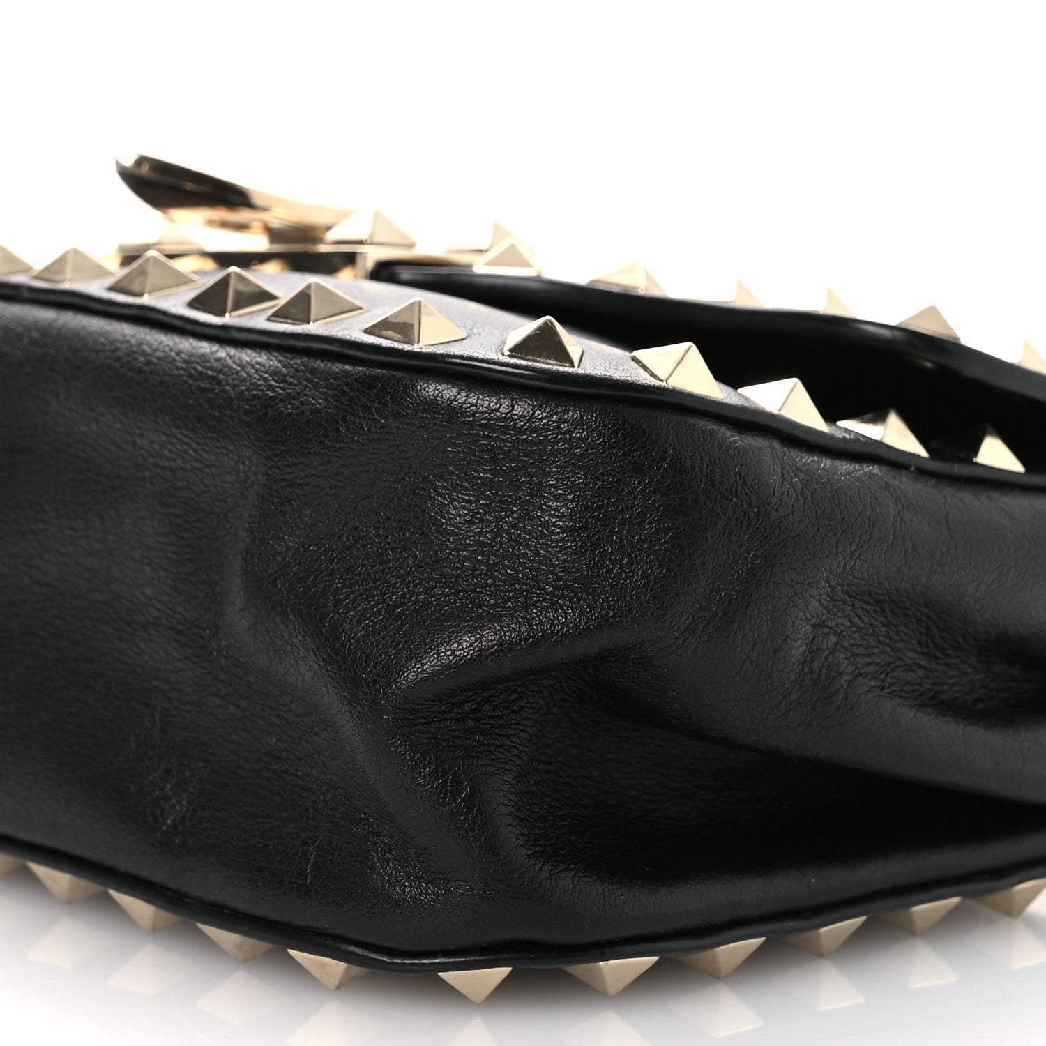 Valentino Garavani Vitello Mini Rockstud Flap Saddle Crossbody Bag Black 10 of 14