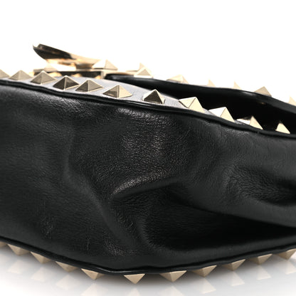Valentino Garavani Vitello Mini Rockstud Flap Saddle Crossbody Bag Black 10 of 14