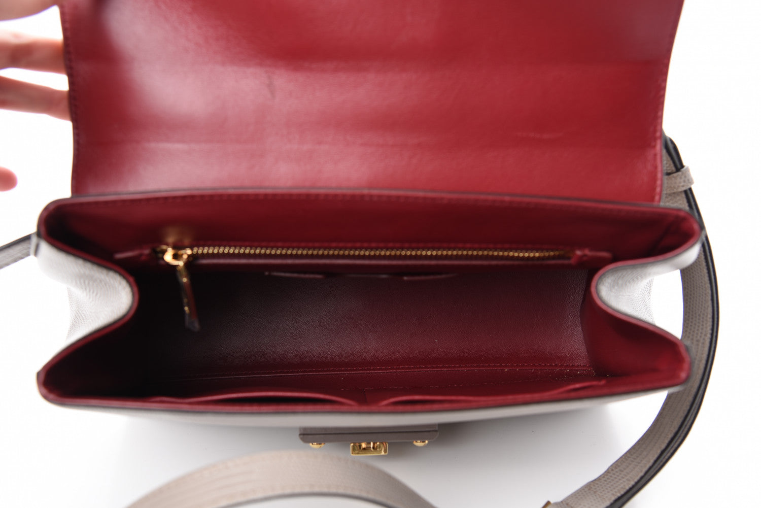 Dolce & Gabbana Iguana Calfskin Embossed Lucia Top Handle Bag Grey 5 of 12