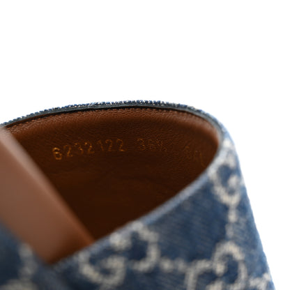 Gucci New Denim GG Monogram Angelina Platform 55mm Slide Sandals 36.5 Blue Tea 8 of 9