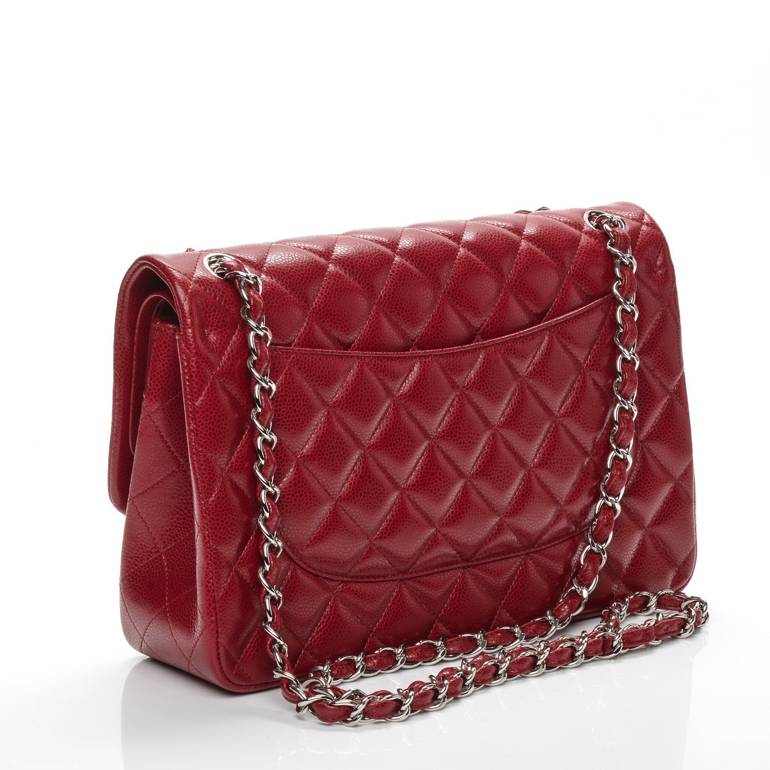 Chanel Caviar Quilted Jumbo Double Flap Red 3 of 7