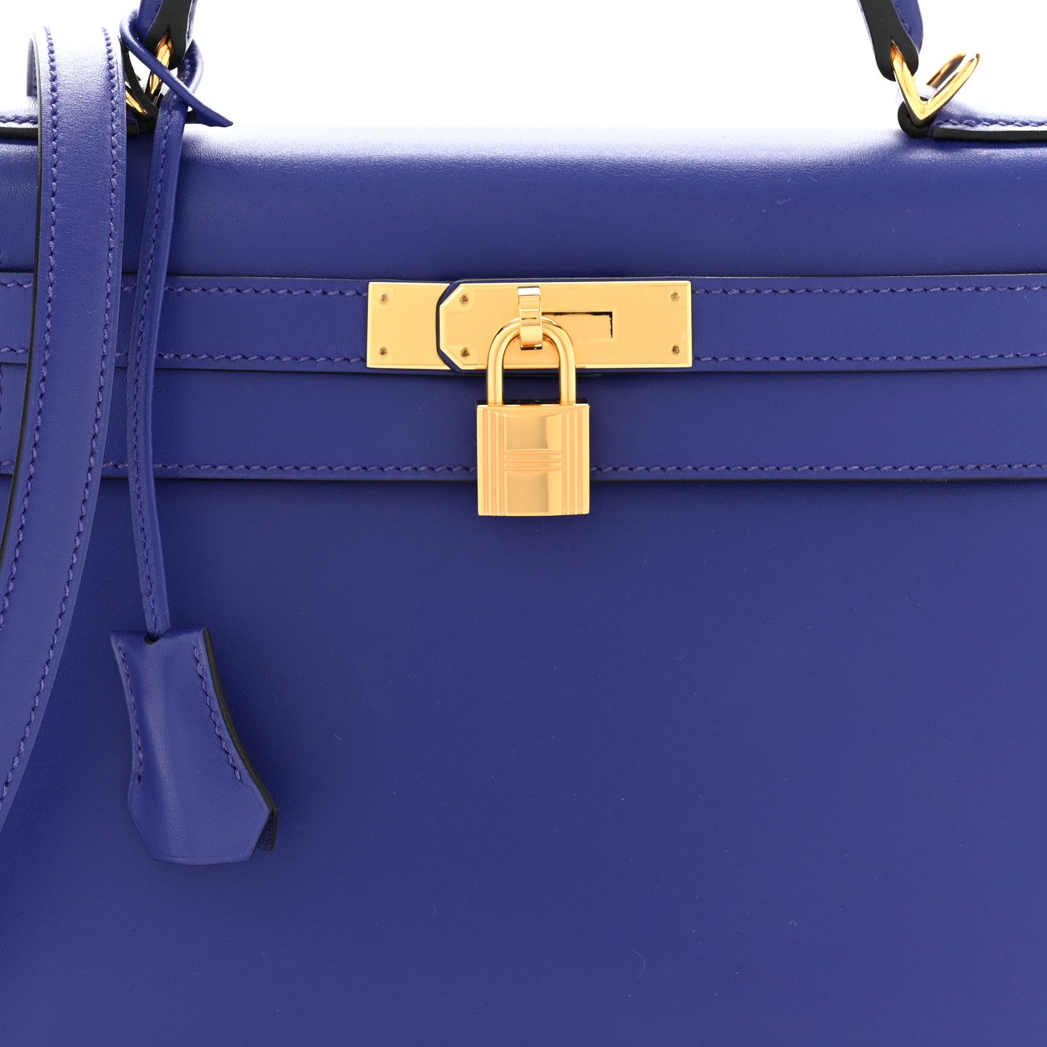 Hermes Tadelakt Kelly Sellier 28 Bleu Electrique 8 of 11