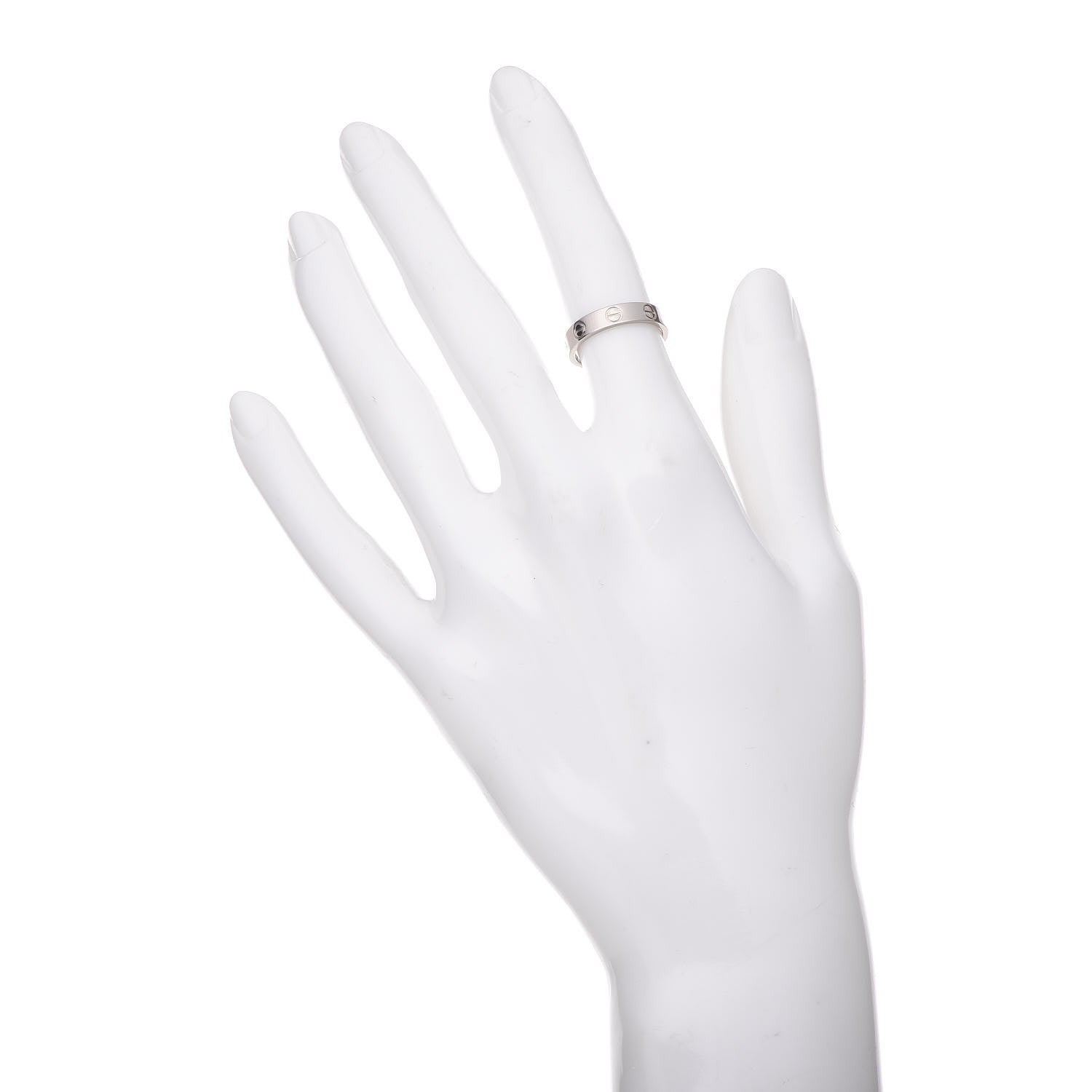 Cartier 18K White Gold 3.5mm LOVE Wedding Band Ring 48 4.5 2 of 5