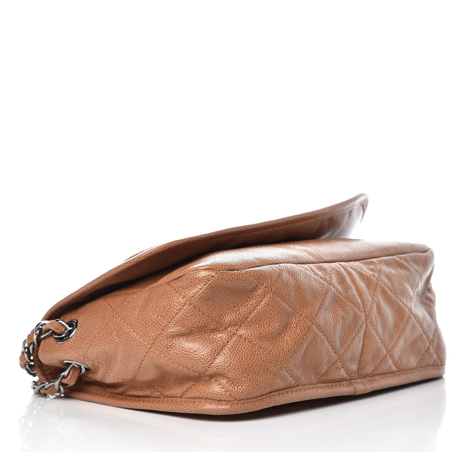 Grained Calfskin Medium Natural Beauty Messenger Beige