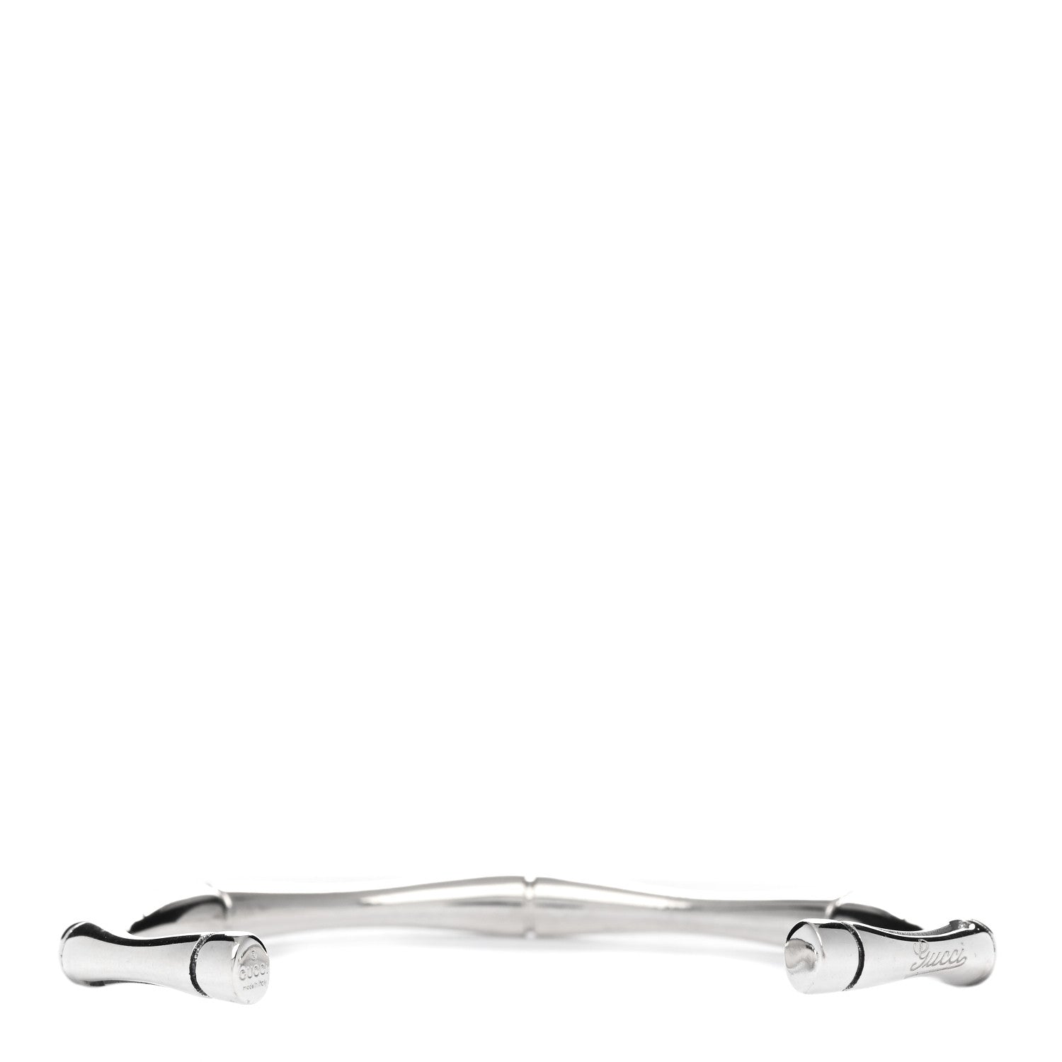 Gucci Sterling Silver Narrow Bamboo Cuff Bracelet 2 of 3