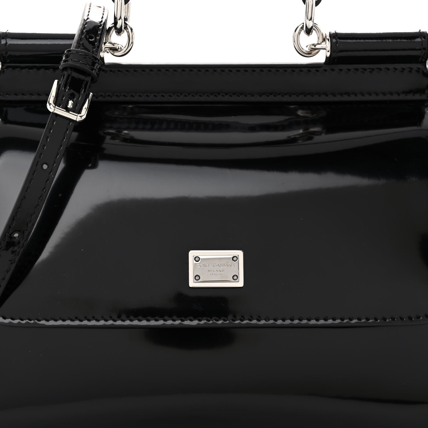 Dolce & Gabbana Patent Small Miss Sicily Satchel Black 7 of 9