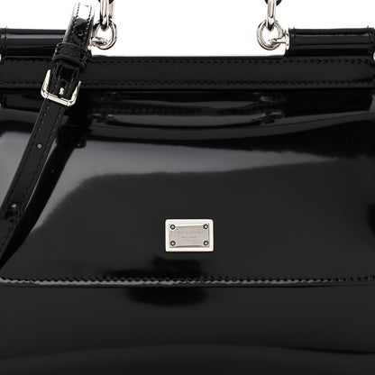 Dolce & Gabbana Patent Small Miss Sicily Satchel Black 7 of 9