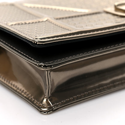 Christian Dior Metallic Patent Micro-Cannage Diorama Wallet on Chain Pouch Gold 8 of 9