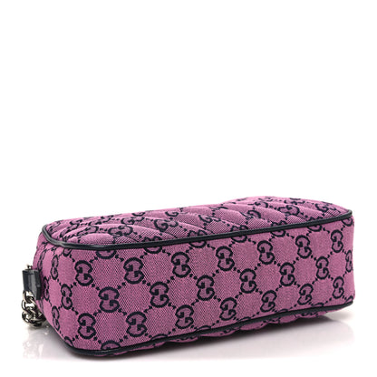 Gucci Monogram Multicolor Matelasse Diagonal Small GG Marmont Chain Shoulder Bag Pink Blue 4 of 10
