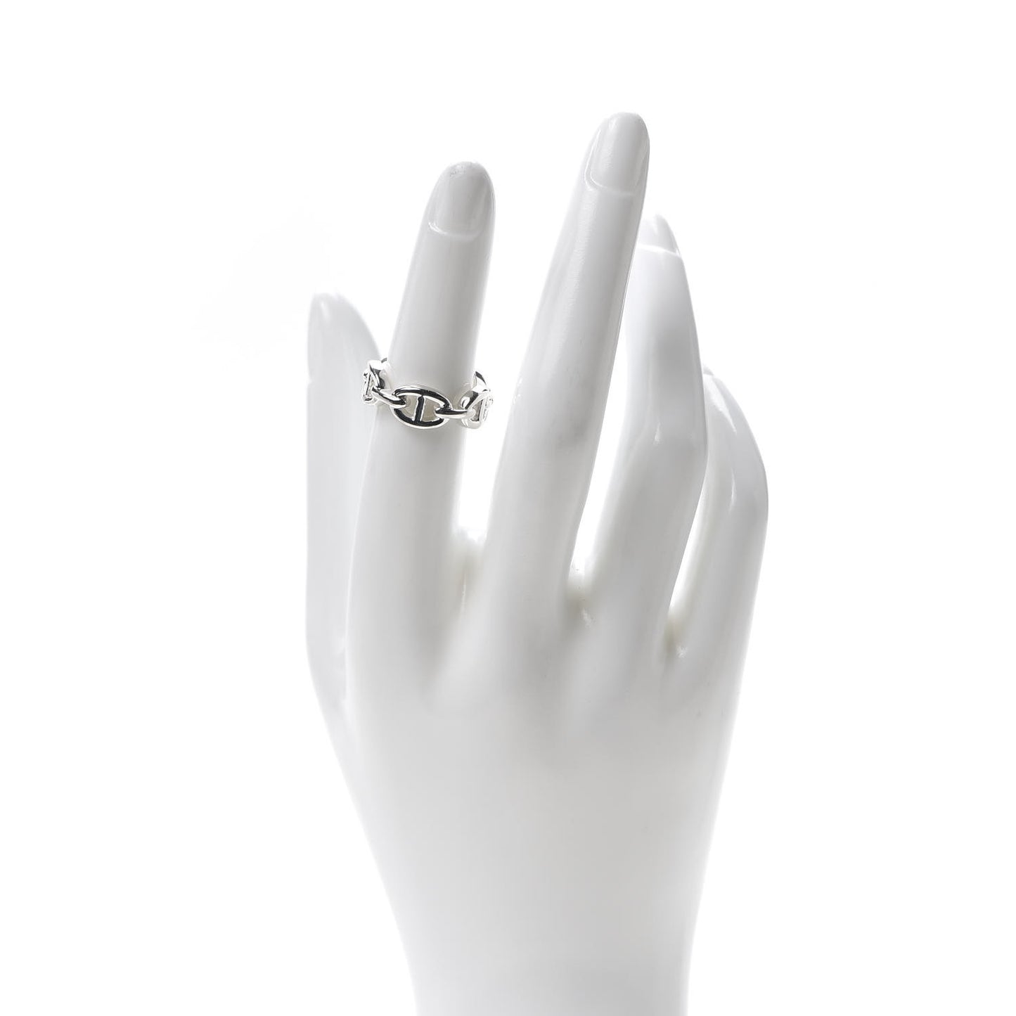 Sterling Silver PM Chaine d'Ancre Enchainee Band Ring 51 5.75