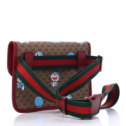 Gucci X DORAEMON Mini Vintage GG Supreme Monogram Web Slim Belt Bag Beige Cherry Red 2 of 4
