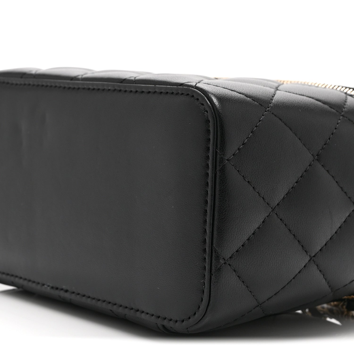 Chanel Lambskin Quilted Small Top Handle Vanity Case With Chain Black 11 of 11