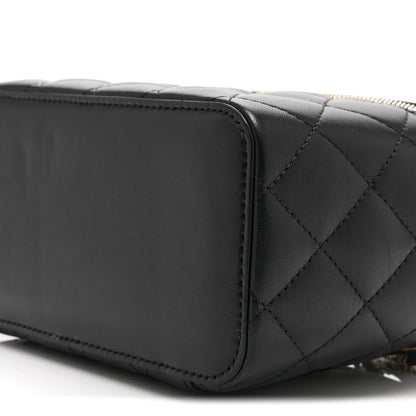 Chanel Lambskin Quilted Small Top Handle Vanity Case With Chain Black 11 of 11