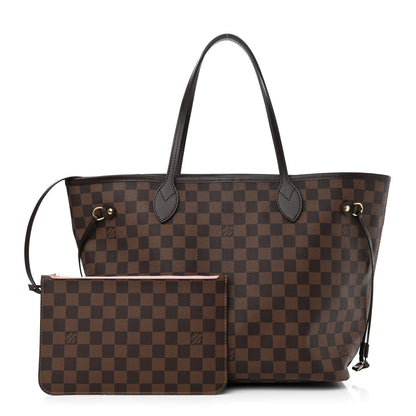 Louis Vuitton Damier Ebene Neo Neverfull MM Rose Ballerine 1 of 13