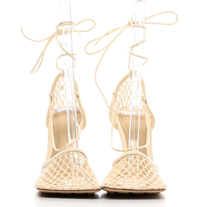 Bottega Veneta Mesh Nappa Stretch Ankle Tie Sandals 38 Toile 2 of 7