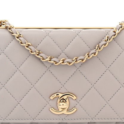 Chanel Lambskin Quilted Trendy CC Wallet On Chain WOC Grey 8 of 11
