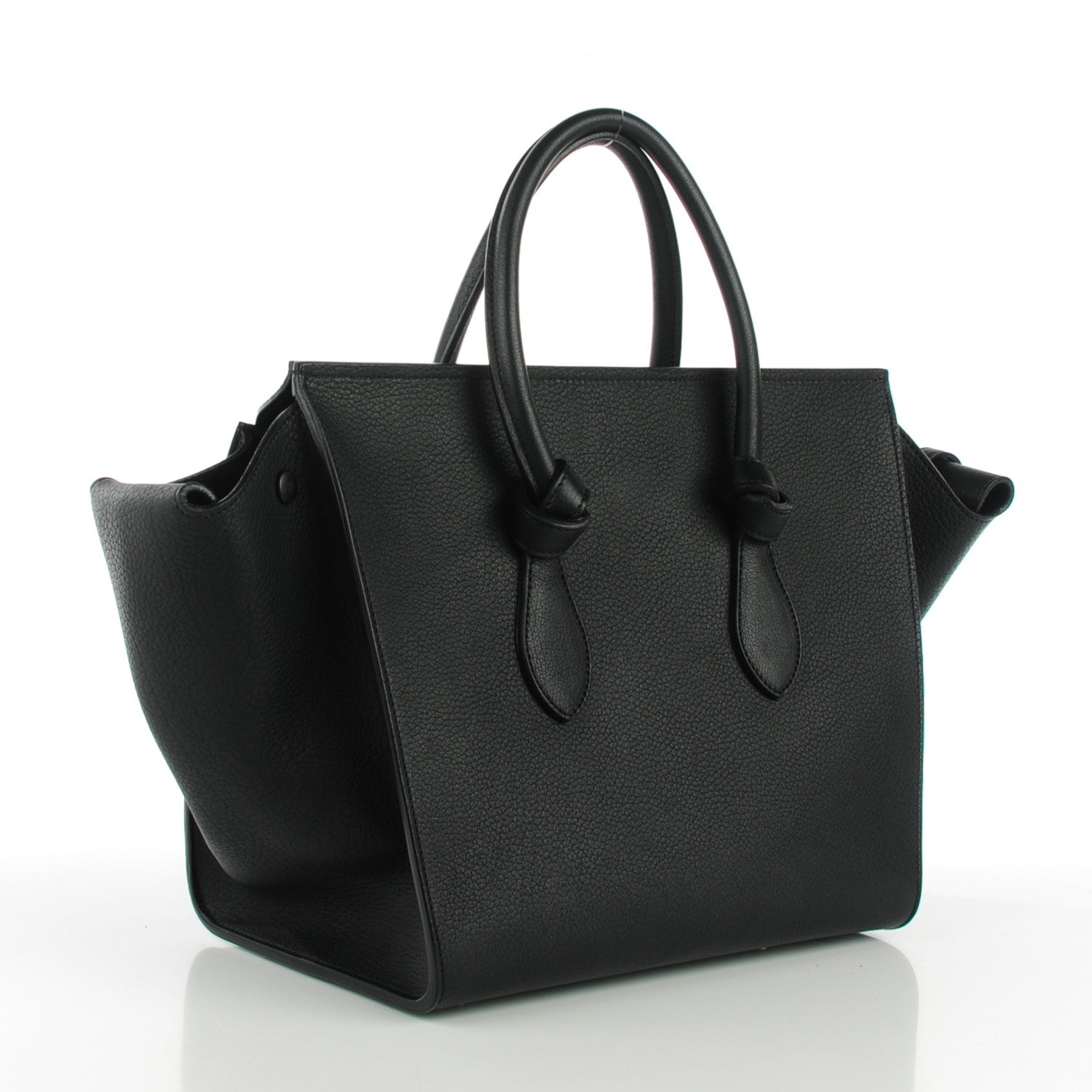 Celine Crisped Calfskin Small Tie Knot Tote Black 3 of 7