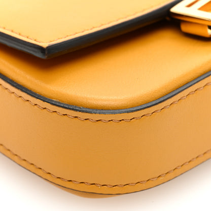 Fendi Vitello Century Opaco Nano Baguette Belt Charm Zucca Oro Soft 7 of 9