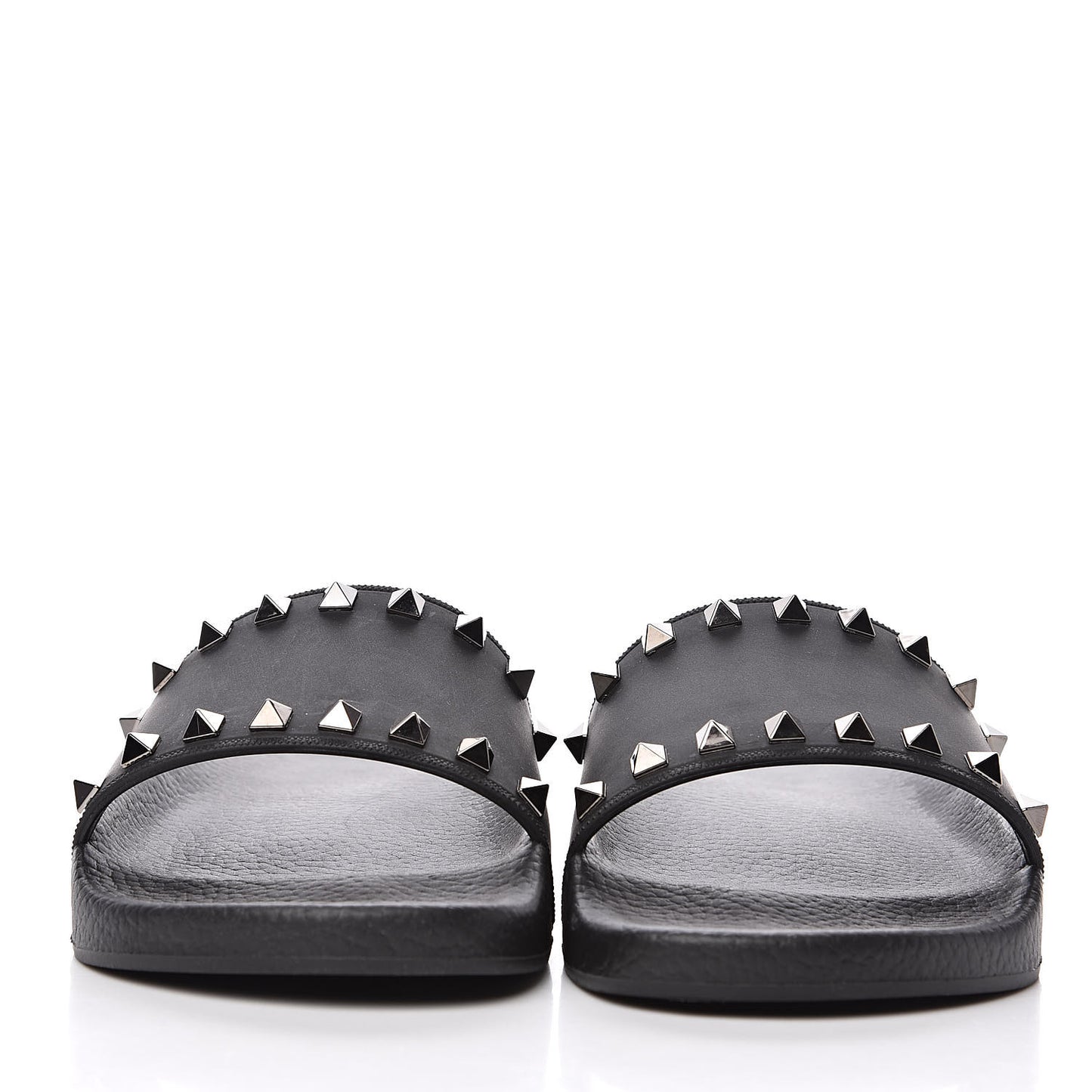 Rubber Rockstud Slide Sandals 39 Black