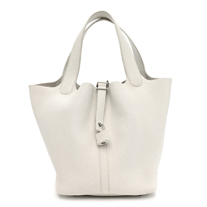Hermes Taurillon Clemence Picotin 22 MM White 1 of 17