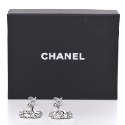 Chanel Baguette Crystal CC Drop Earrings Silver 4 of 4