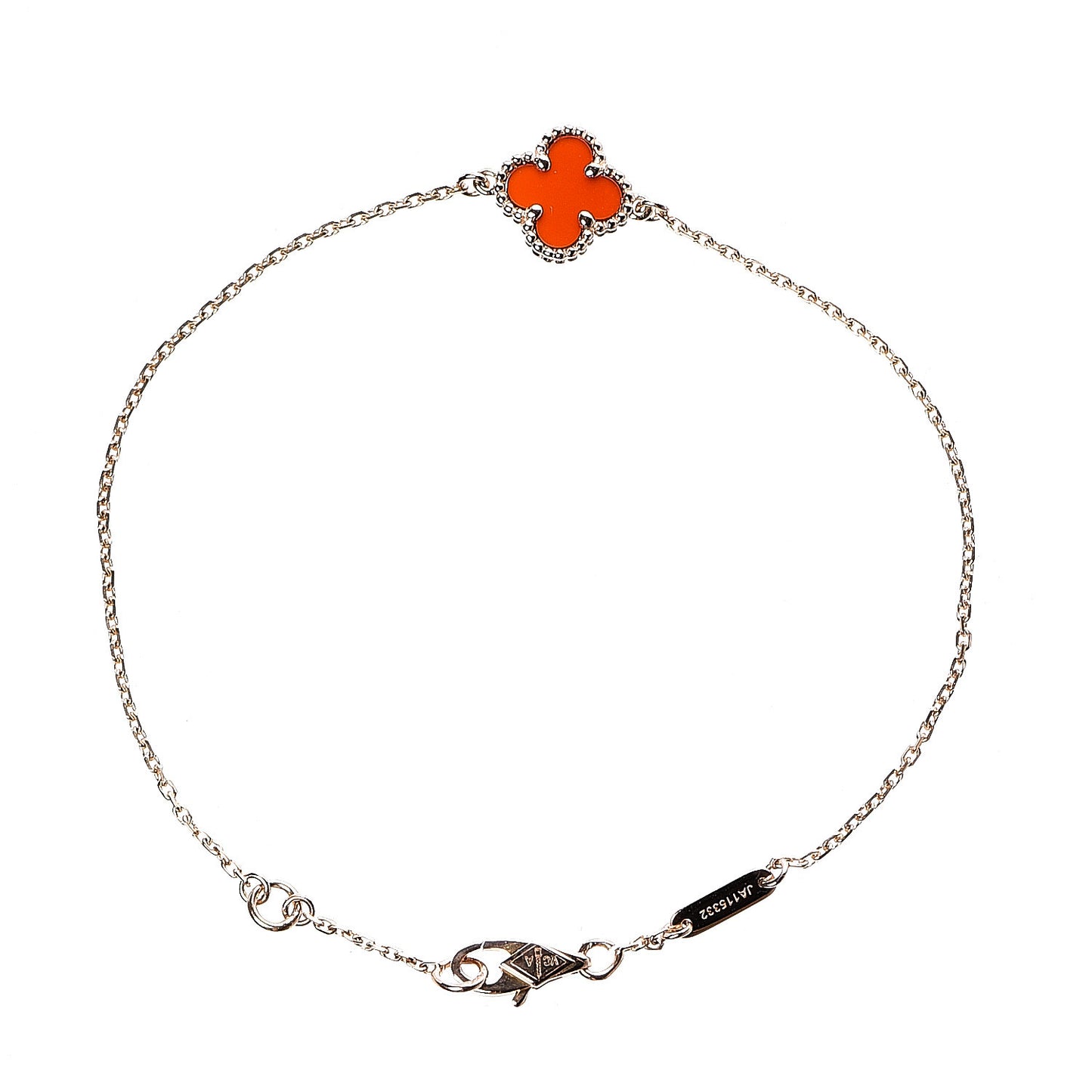 18K Rose Gold Carnelian Sweet Alhambra Bracelet