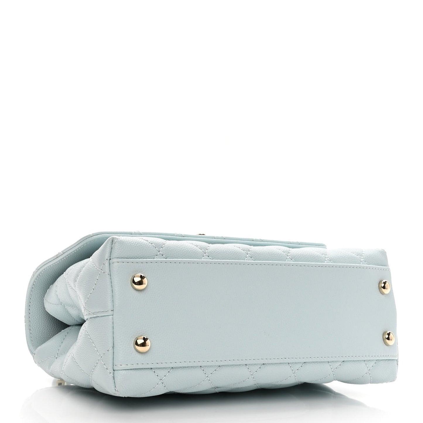 Caviar Quilted Mini Coco Handle Flap Light Blue