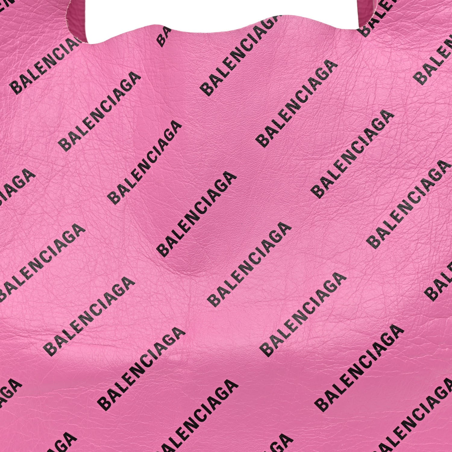 Balenciaga Agneau Arena Allover Logo M Supermarket Shopper Rose Bonbon Black 7 of 9