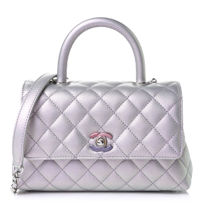 Chanel Iridescent Caviar Quilted Mini Coco Handle Flap Purple 1 of 10