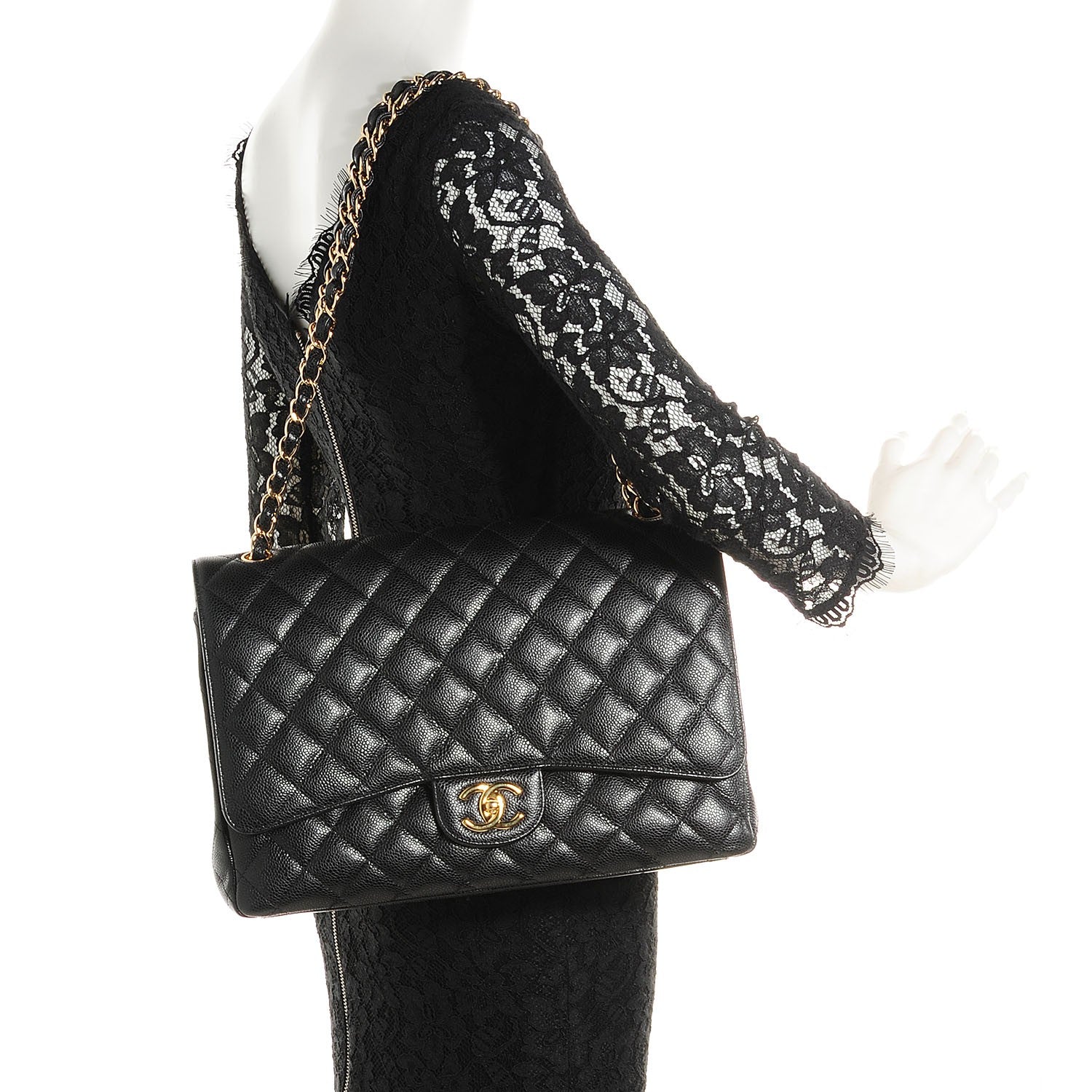 Chanel Caviar Quilted Maxi Double Flap Black 3 of 10