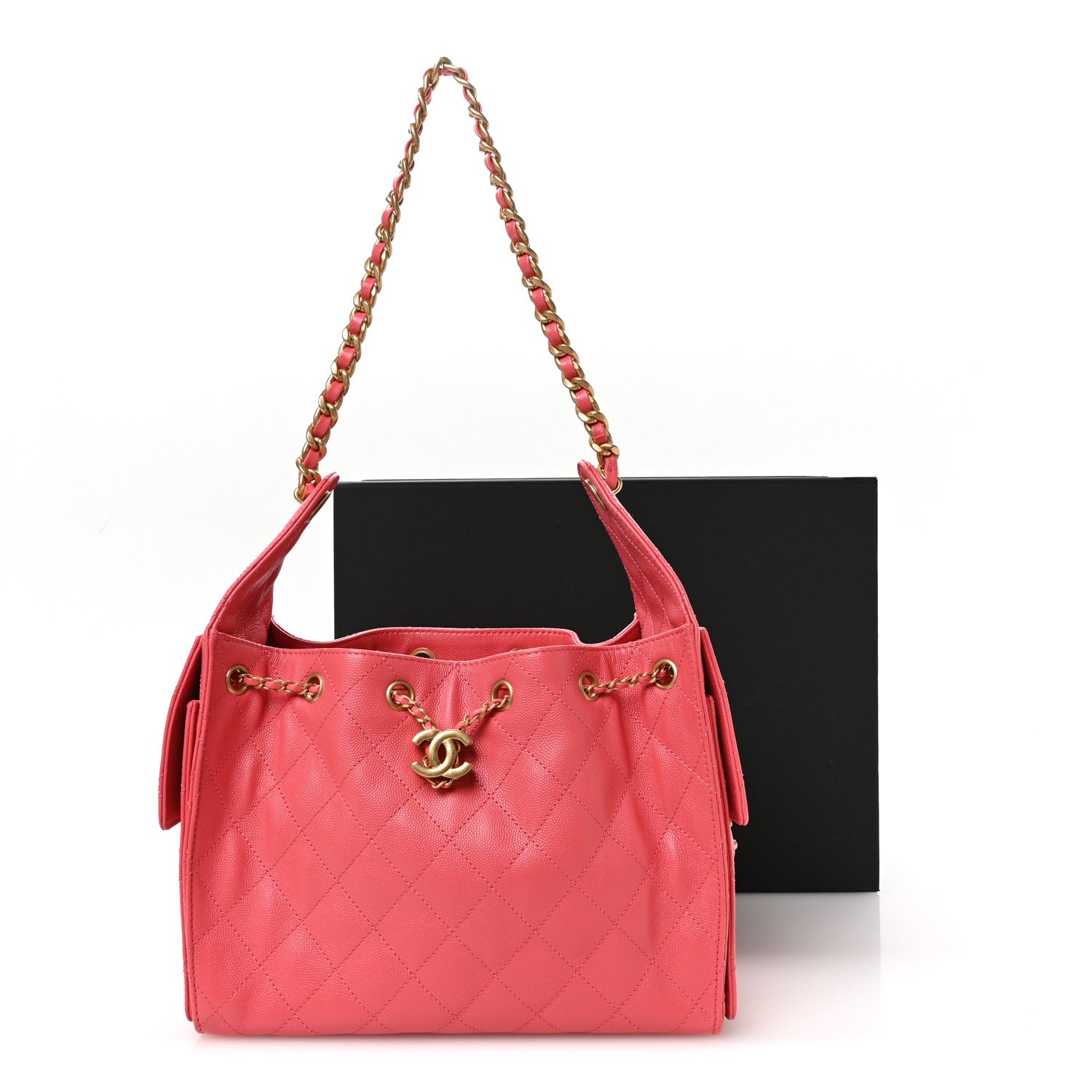 Chanel Caviar Quilted Small Chanel 25 Handbag Coral 11 of 11