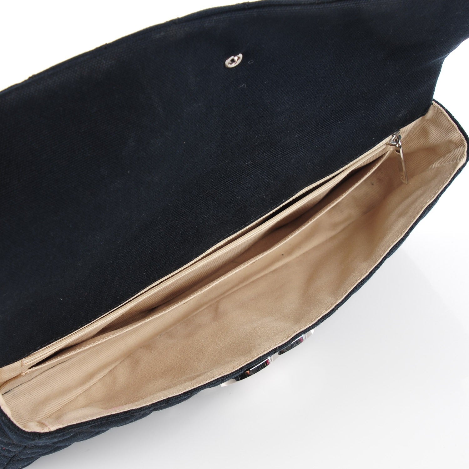 Chanel Canvas Quilted CC Cruise East West Flap Clutch Black 7 of 8