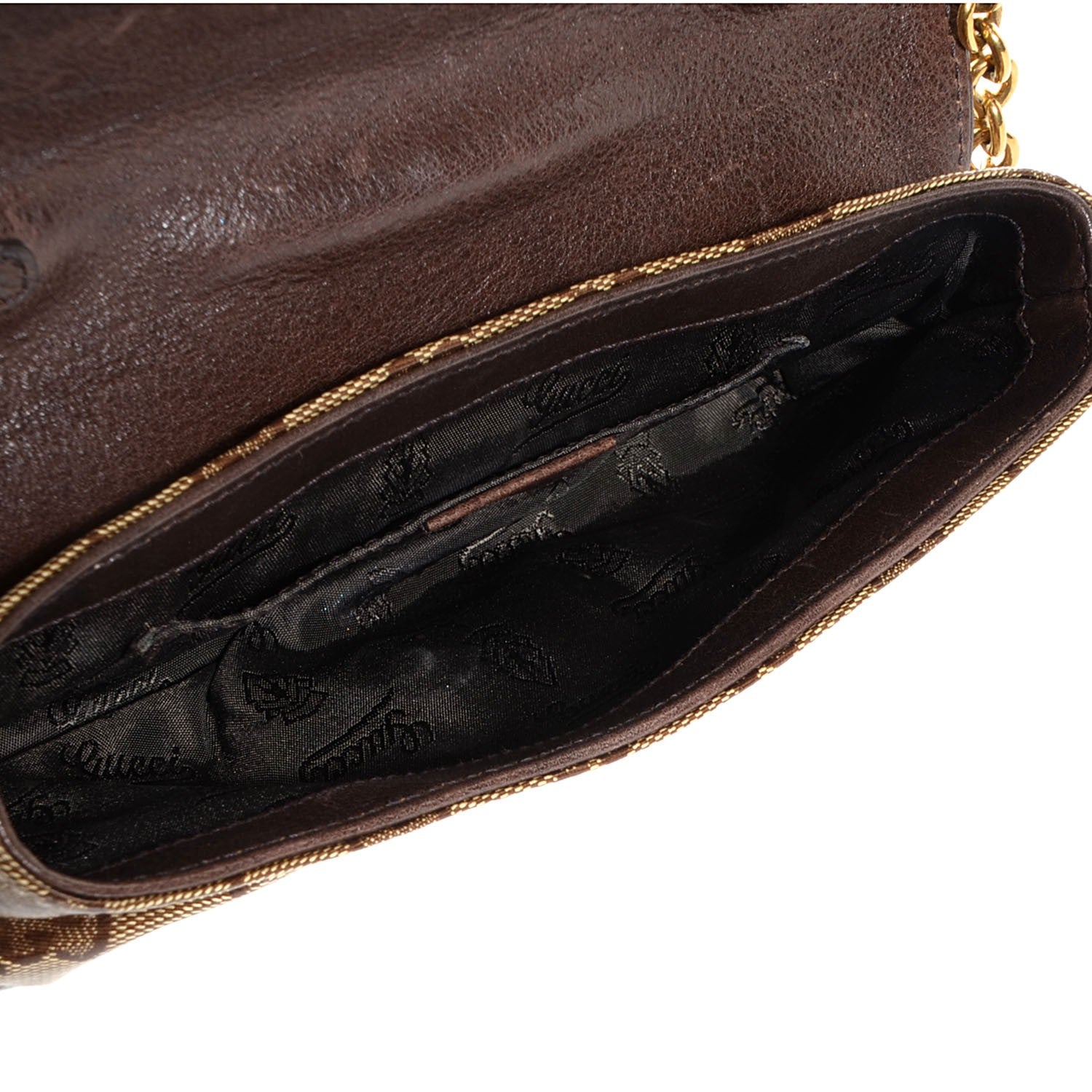 Gucci Crystal Monogram Babouska Clutch Dark Brown 5 of 7