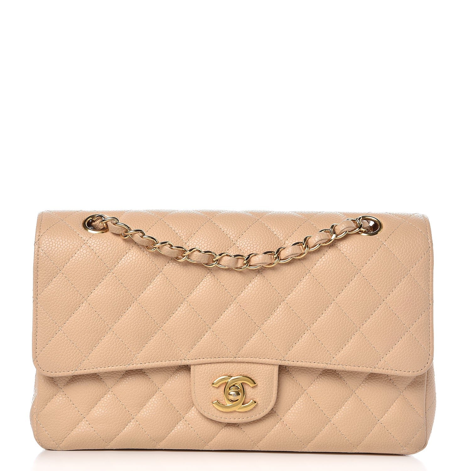 Chanel Caviar Quilted Medium Double Flap Beige Clair 1 of 10