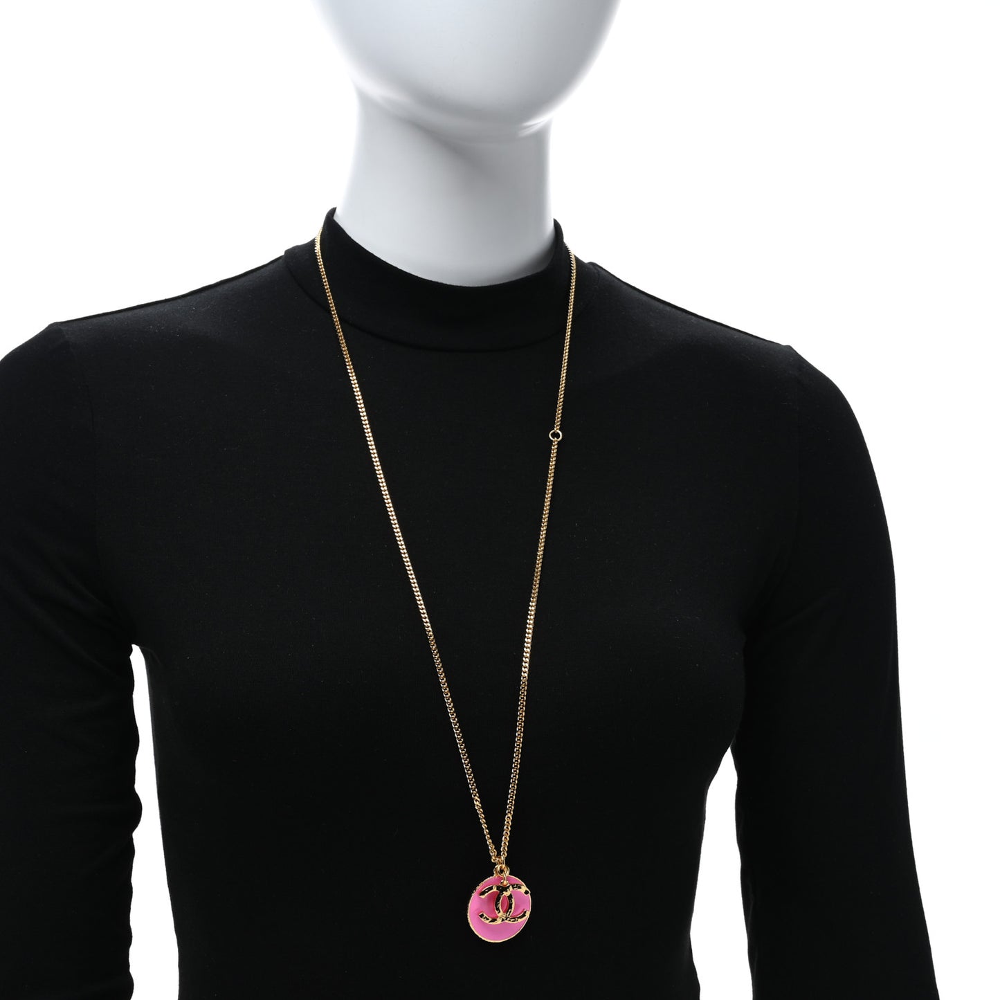 Metal Resin Chain CC Choker Gold Pink