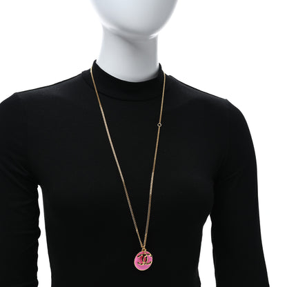 Chanel Metal Resin Chain CC Choker Gold Pink 2 of 5
