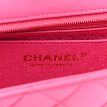 Chanel Lambskin Quilted Mini Rectangular Flap Fuchsia 6 of 9