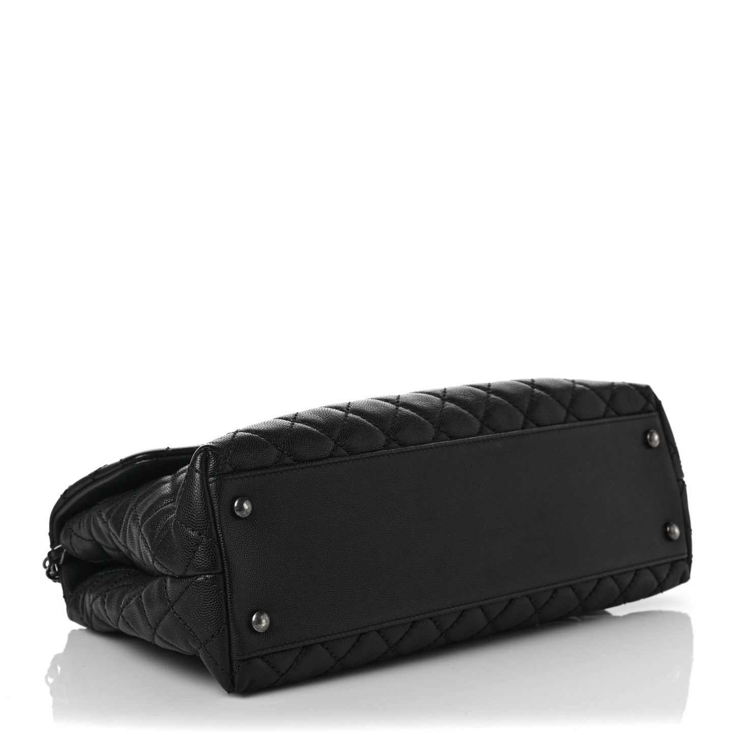Caviar Quilted Medium Coco Handle Flap Black