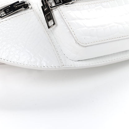 Alexander Wang Crocodile Embossed Patent Mini Top Handle Attica Belt Bag White 10 of 14