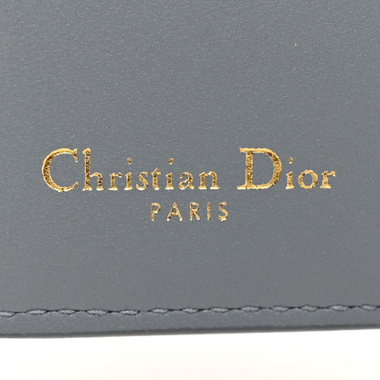 Christian Dior Grained Calfskin Supple Cannage Caro Scarlet Zipped Wallet Cloud Blue 6 of 11