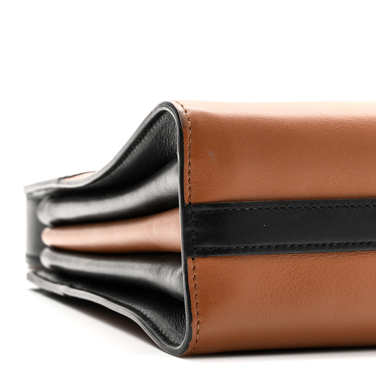 Prada City Calf Esplanade Shoulder Bag  Caramel Black 8 of 9