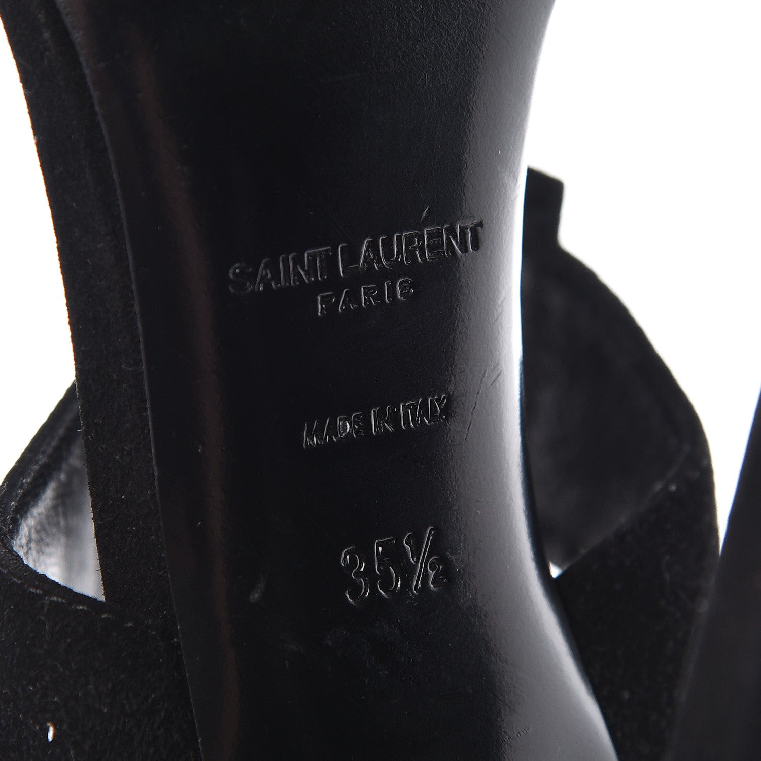 Saint Laurent Suede Janis Sandals 35.5 Black 10 of 15