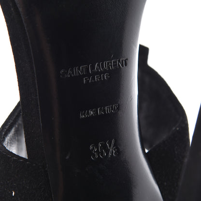 Saint Laurent Suede Janis Sandals 35.5 Black 10 of 15