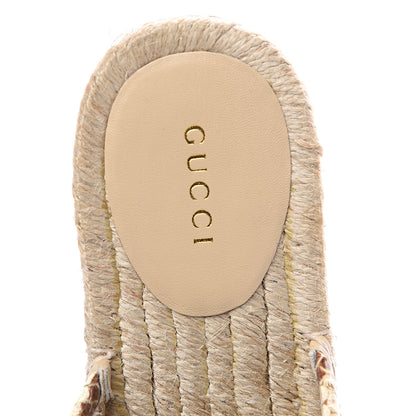 Gucci Straw Elaphe Matelasse GG Marmont Espadrille Slippers 38.5 Natural Cream Brown 6 of 9