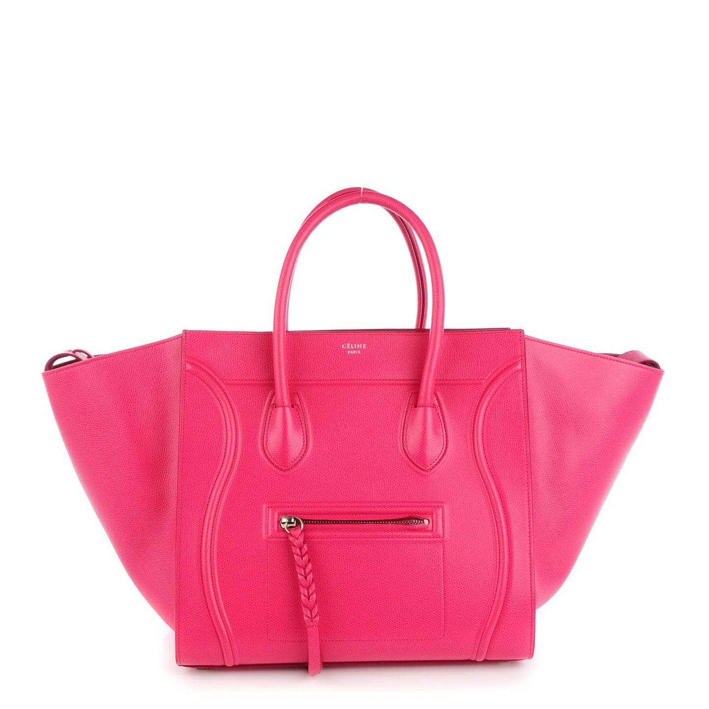 Grained Calfskin Medium Phantom Luggage Fuchsia