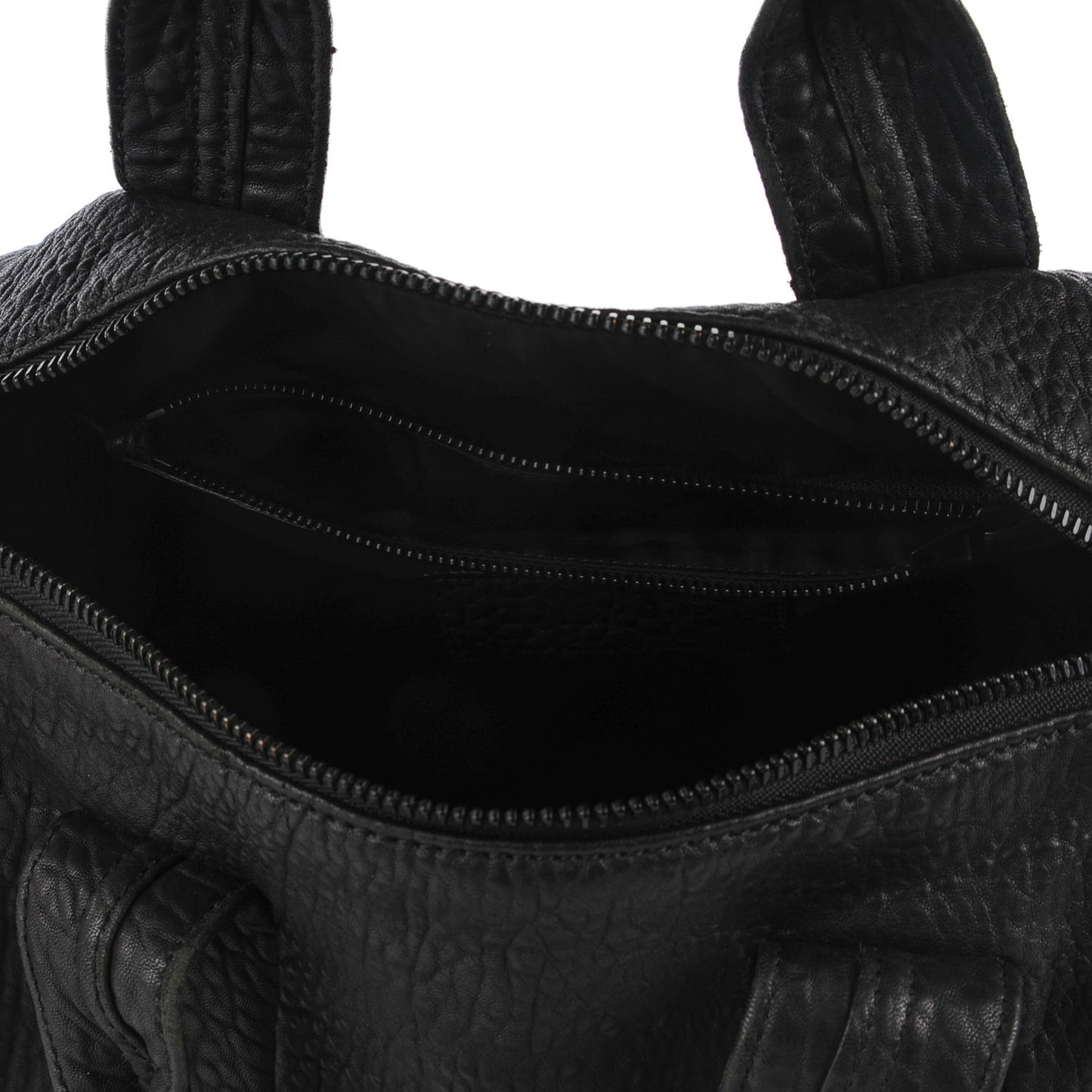 Pebbled Lambskin Rocco Black Matte Black Hardware