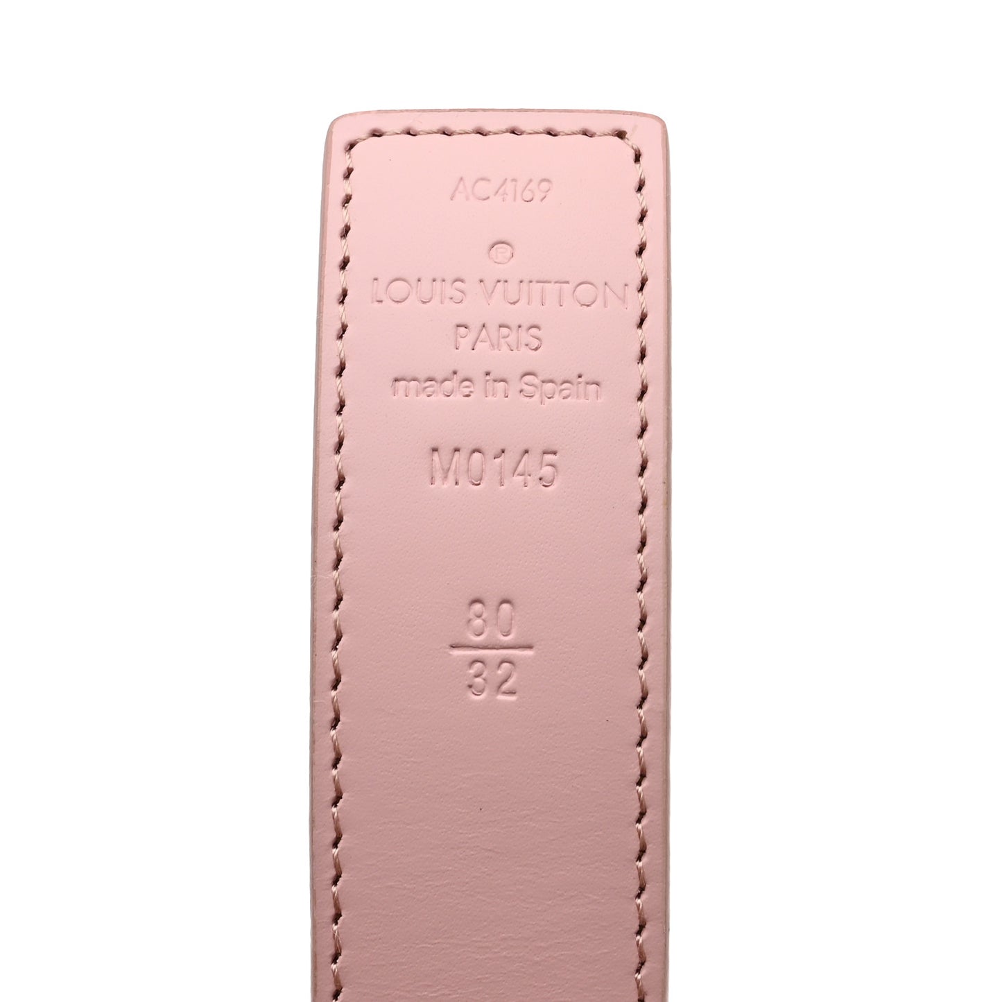 Damier Azur 30mm LV Initiales Reversible Belt 80 32 Pink