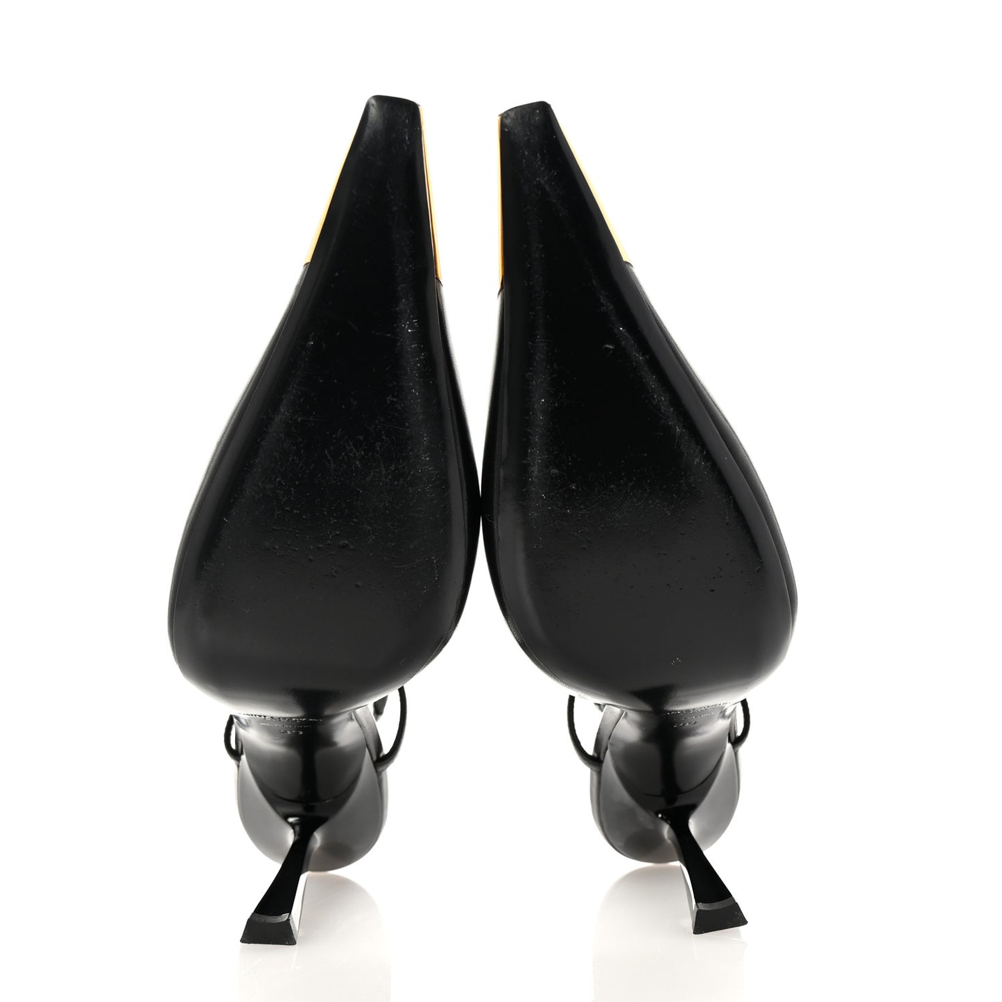 Smooth Calfskin Jeanne 110 Slingback Pumps 39 Black Gold