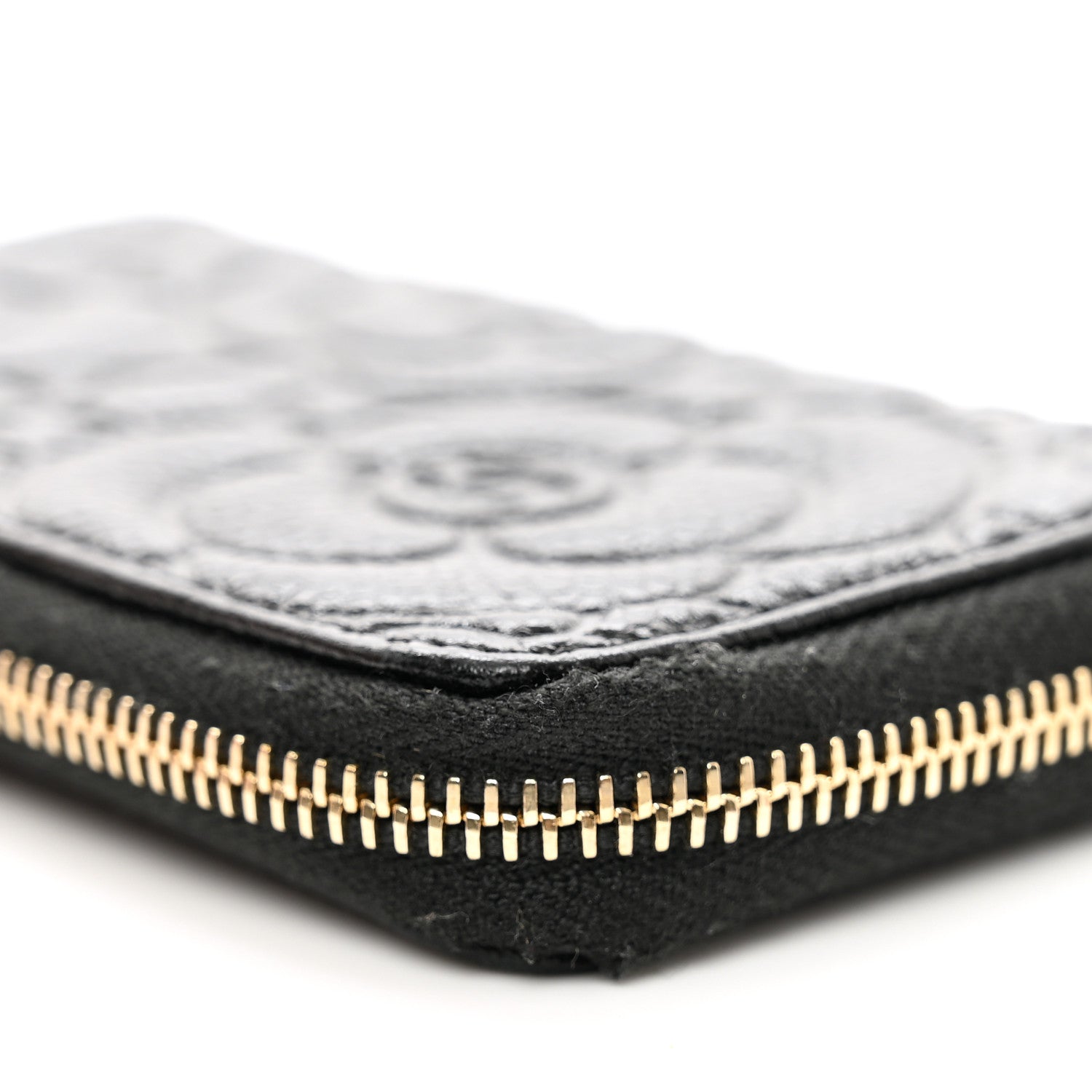Chanel Caviar Camellia Embossed Key Holder Case Black 8 of 8