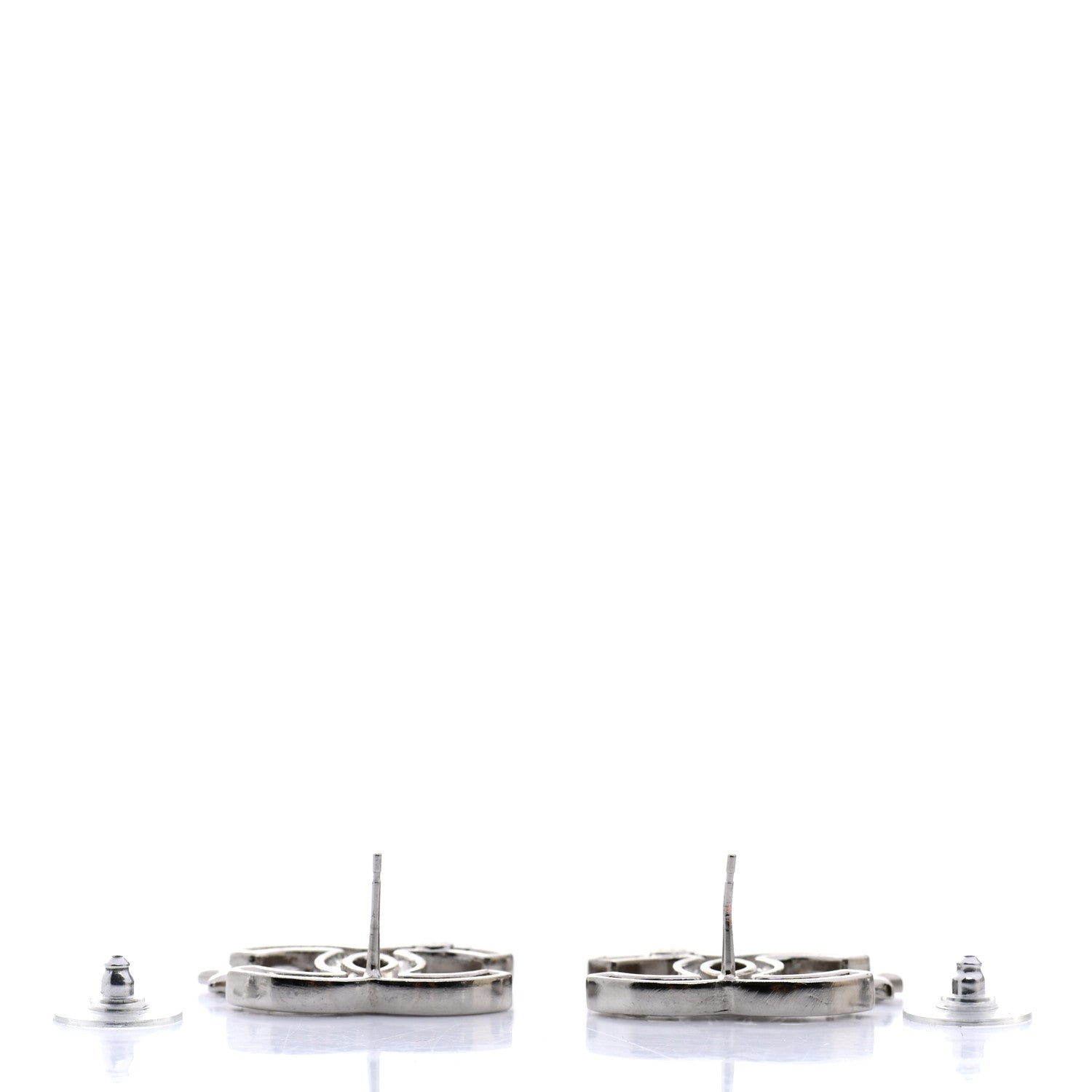 Chanel Crystal CC Starfall Earrings Silver 3 of 4